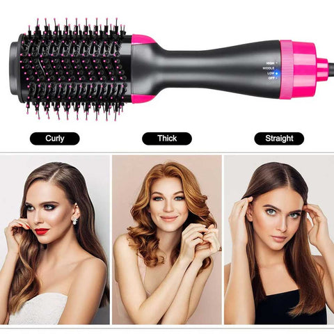Blow Hair Dryer and Volumizer Brush | Hot Air Brush Hair Styler for Straightening & Curl Comb