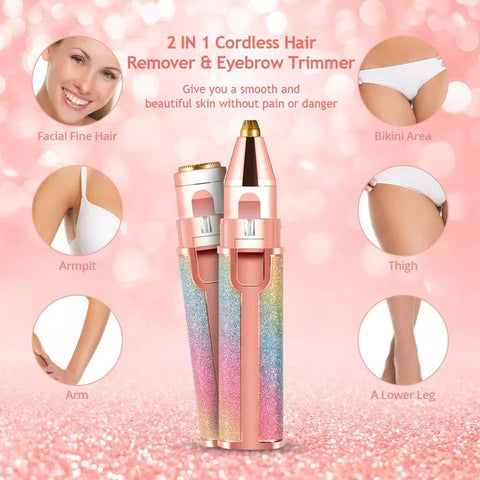 Flawless 2-in-1 Pen Hair Remover – Rechargeable Precision Trimmer for Effortless Brow Shaping