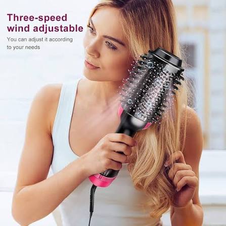 Blow Hair Dryer and Volumizer Brush | Hot Air Brush Hair Styler for Straightening & Curl Comb